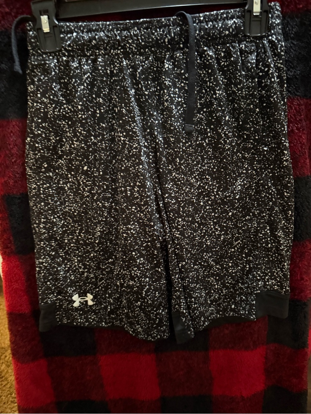 Under Armour Black Shorts with White Speckle Print